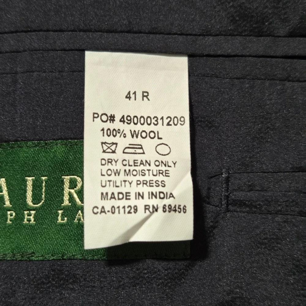Lauren Ralph Lauren Navy Blue 100% Wool Gold Buttons‎ Blazer Macy's Men's 41R
